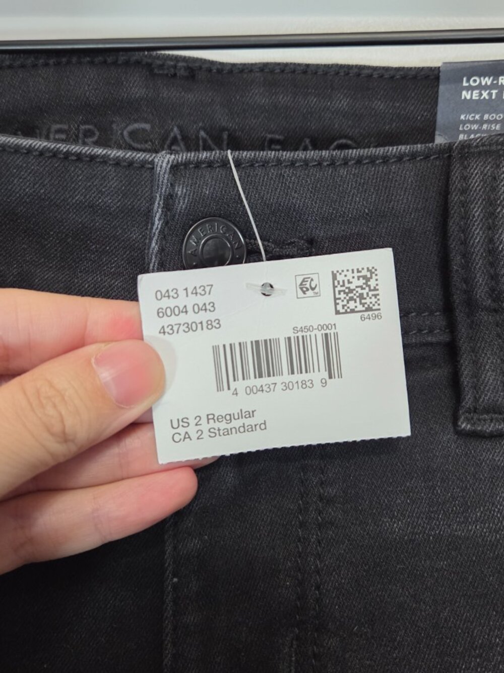 NWT American Eagle Low-Rise Kick Bootcut Jean in Obsidian Black - Picture 8 of 10